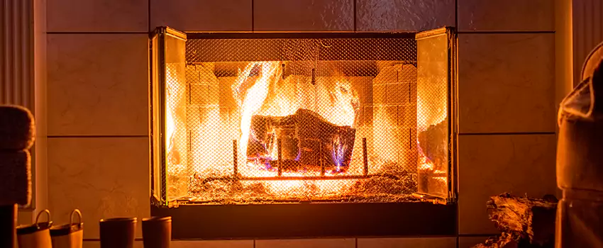 Mendota Hearth Landscape Fireplace Installation in Merrick, New York