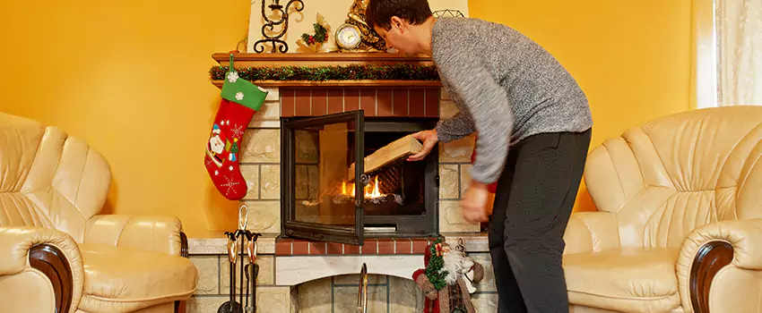 Rusted Metal Fireplace Restoration in Merrick, New York